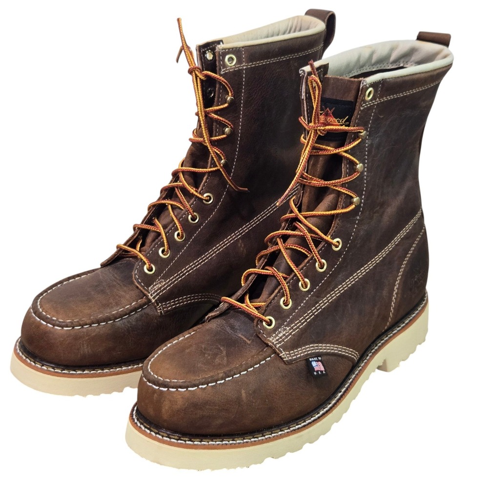 Thorogood Work Boots Mens 10 EE Brown American Heritage 8" Steel Toe 804-4378